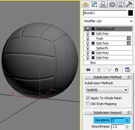 Стек модификаторов готового волейбольного мяча