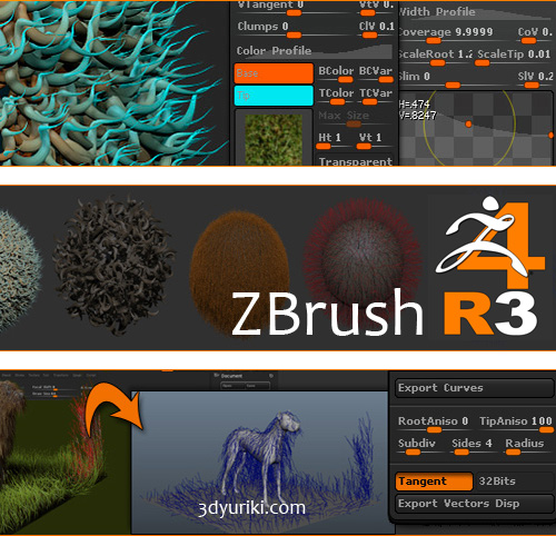 Скачать ZBrush 4R3, новые возможности FiberMesh